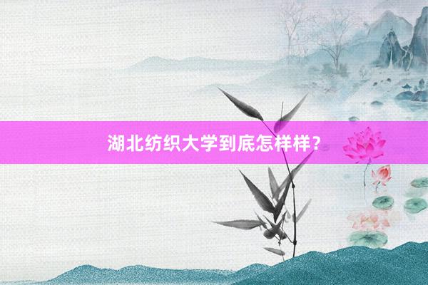 湖北纺织大学到底怎样样？
