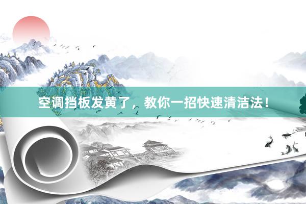 空调挡板发黄了，教你一招快速清洁法！